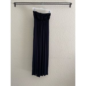 Soma black bra top maxi dress- Floral fabric design on top. Removable inserts.